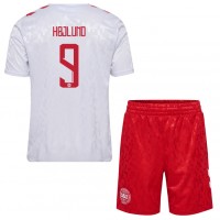 Camisa de time de futebol Dinamarca Rasmus Hojlund #9 Replicas 2º Equipamento Infantil Europeu 2024 Manga Curta (+ Calças curtas)